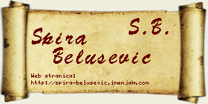 Spira Belušević vizit kartica